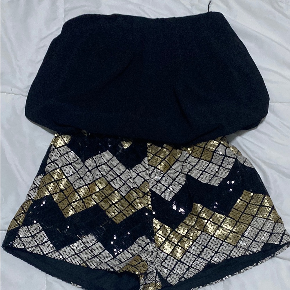 Stylish Black and Gold Women's one piece